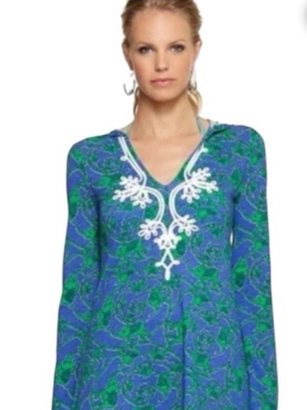 Lilly Pulitzer S Noëlle Tunic Hoodie in Loopy Elephant pattern